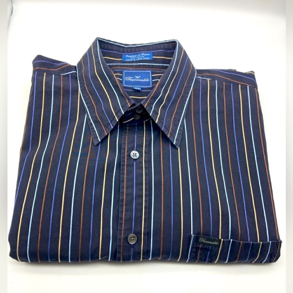 Faconnable Designed in France Striped Men’s Shirt Size XXL